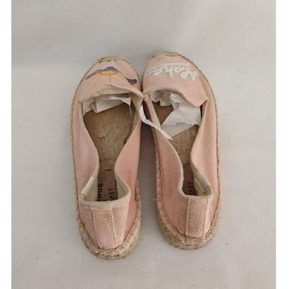 Soludos x Lockhart Embroidery‎ Espadrille Flats Aloha Sunset Pink Coral 7
